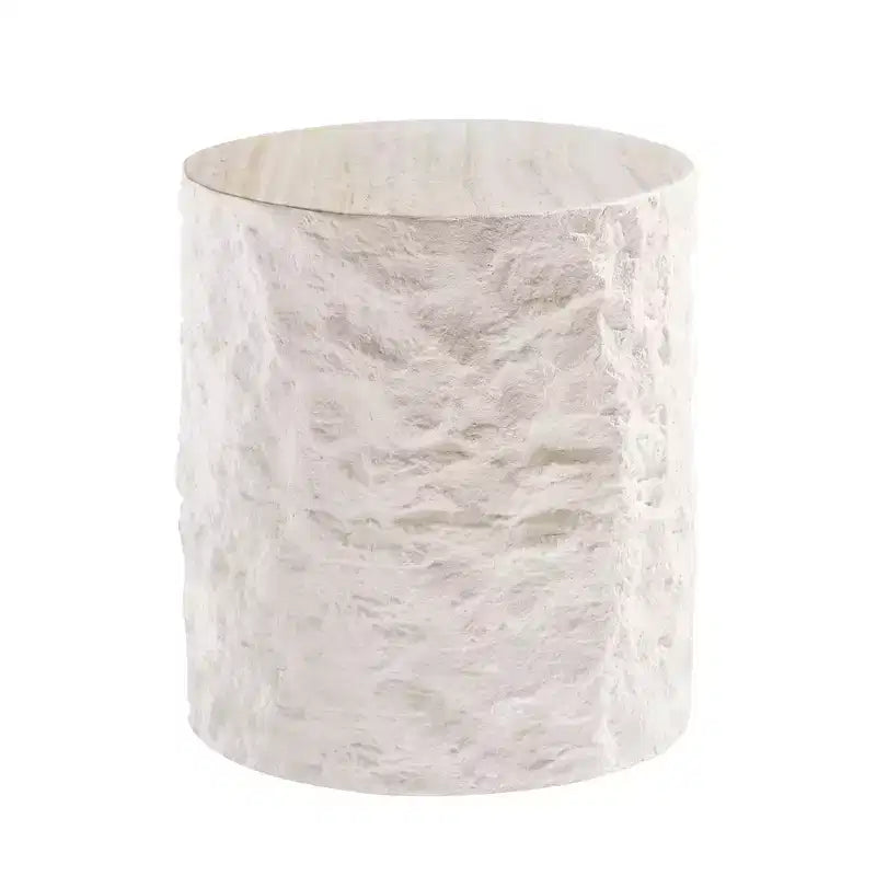 MAYEERTY 40 cm Moderner runder Couchtisch in Steinoptik, Fiberglas Beistelltisch für Wohnzimmer Schlafzimmer, keine Montage erforderlich