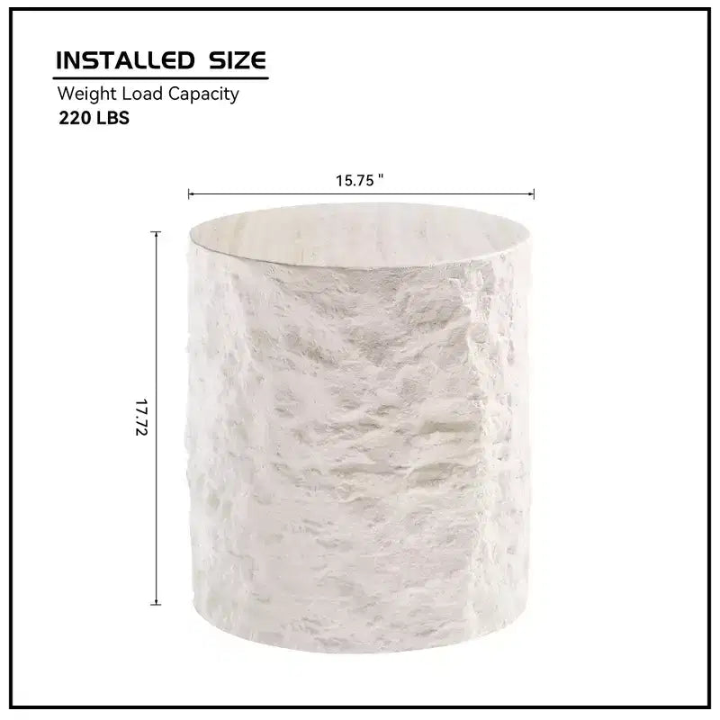 MAYEERTY 40 cm Moderner runder Couchtisch in Steinoptik, Fiberglas Beistelltisch für Wohnzimmer Schlafzimmer, keine Montage erforderlich