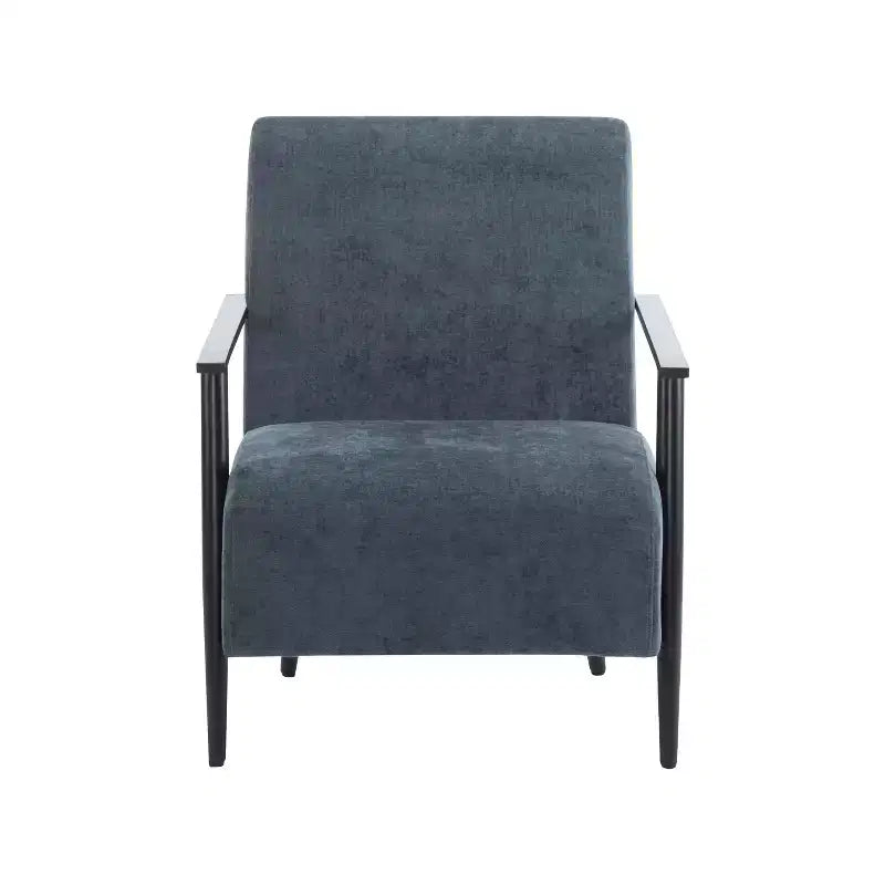 MAYEERTY 2er-Set 26,38 moderne Loungesessel, Polyesterpolsterung, stabiler Metallrahmen, bequeme Kissen, Wohnzimmer Schlafzimmer Büro, Blau Grau