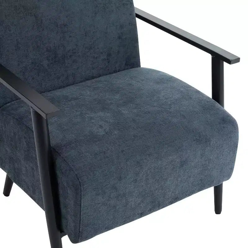 MAYEERTY 2er-Set 26,38 moderne Loungesessel, Polyesterpolsterung, stabiler Metallrahmen, bequeme Kissen, Wohnzimmer Schlafzimmer Büro, Blau Grau