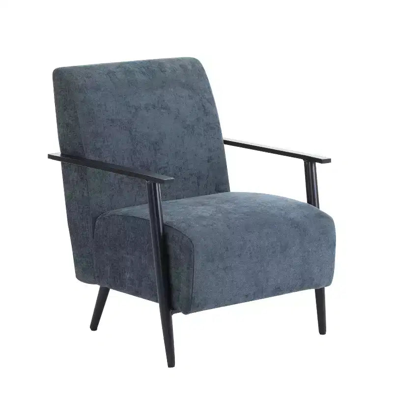 MAYEERTY 2er-Set 26,38 moderne Loungesessel, Polyesterpolsterung, stabiler Metallrahmen, bequeme Kissen, Wohnzimmer Schlafzimmer Büro, Blau Grau