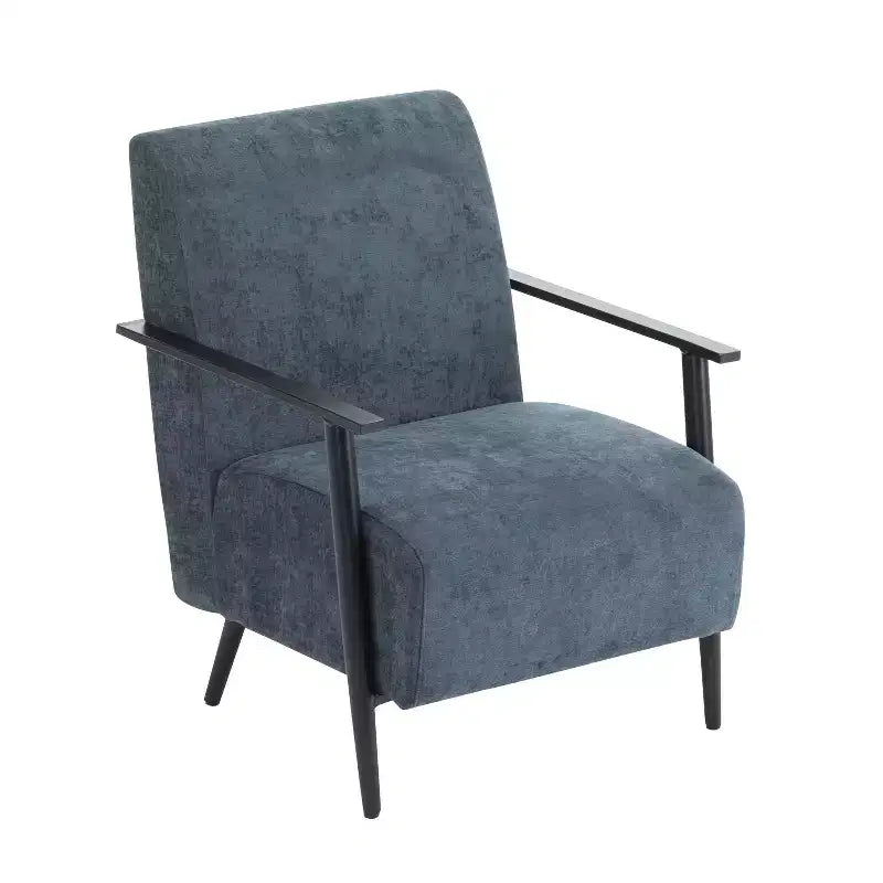 MAYEERTY 2er-Set 26,38 moderne Loungesessel, Polyesterpolsterung, stabiler Metallrahmen, bequeme Kissen, Wohnzimmer Schlafzimmer Büro, Blau Grau