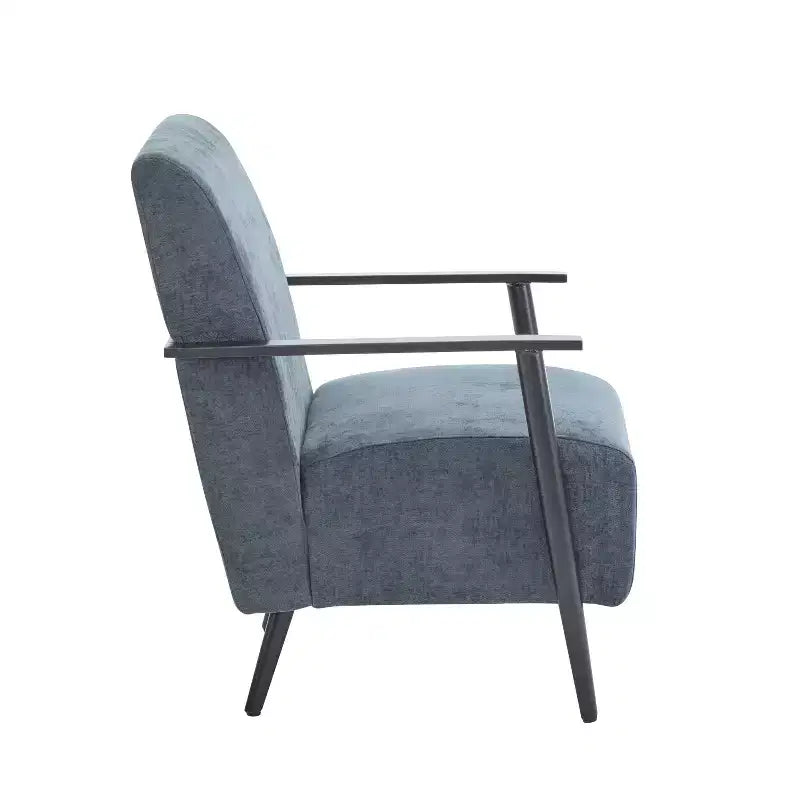 MAYEERTY 2er-Set 26,38 moderne Loungesessel, Polyesterpolsterung, stabiler Metallrahmen, bequeme Kissen, Wohnzimmer Schlafzimmer Büro, Blau Grau