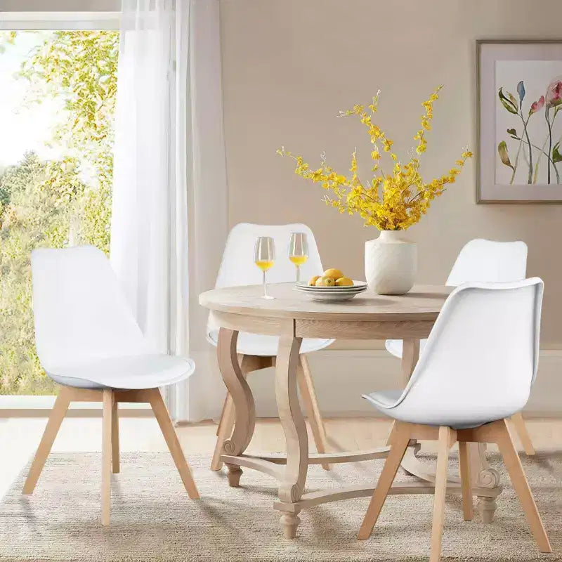 TUYOHW 18.3 Elegante Esszimmerstühle, 4er-Set, ergonomische Buchenholz-Seitenstühle, moderne minimalistische armlose Stühle für Esszimmer & Küche