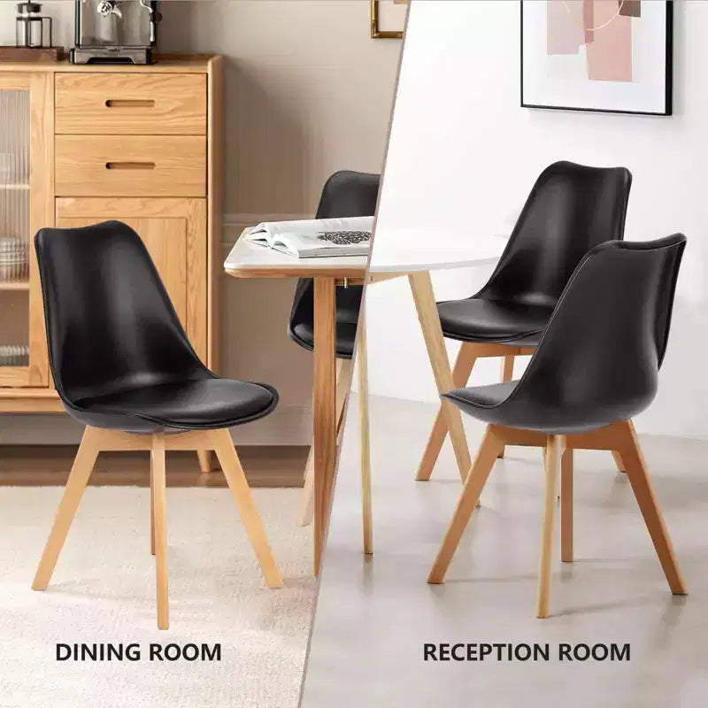 TUYOHW 18.3 Elegante Esszimmerstühle, 4er-Set, ergonomische Buchenholz-Seitenstühle, moderne minimalistische armlose Stühle für Esszimmer & Küche
