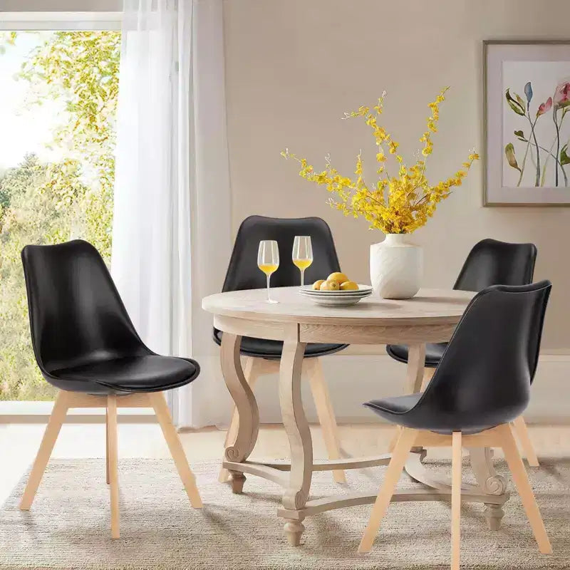 TUYOHW 18.3 Elegante Esszimmerstühle, 4er-Set, ergonomische Buchenholz-Seitenstühle, moderne minimalistische armlose Stühle für Esszimmer & Küche