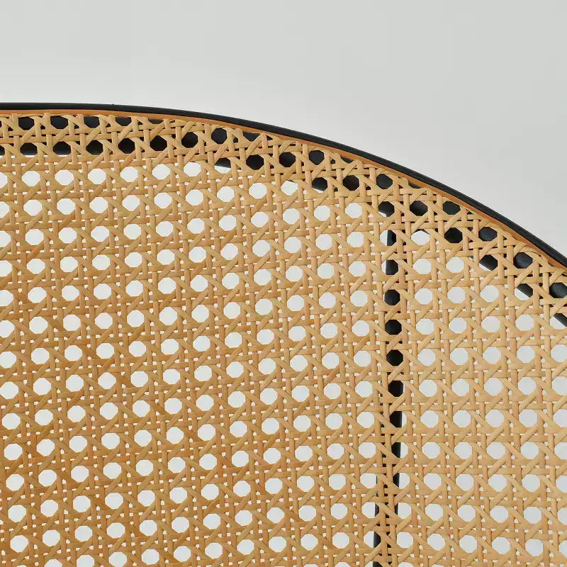2er-Set Moderner Rattan-Rücken-Tresenhocker, Armlehnenlose Bouclé-Stoffsitze mit Metallfuß, Kücheninselhocker, Frühstücksbarstühle – Panipeachy