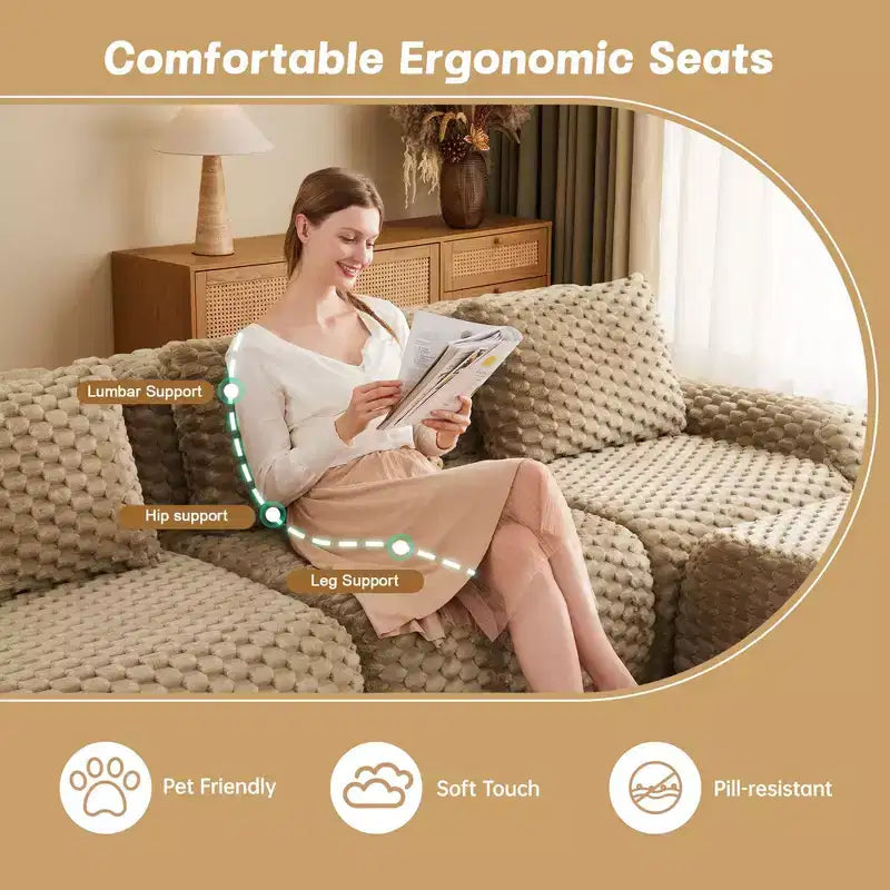 82 Moderne L-förmige Modul-Ecksofa für Wohnzimmer, Flanellstoff, Übergroßes 2-Sitzer Sofa, knochenloses Sofa