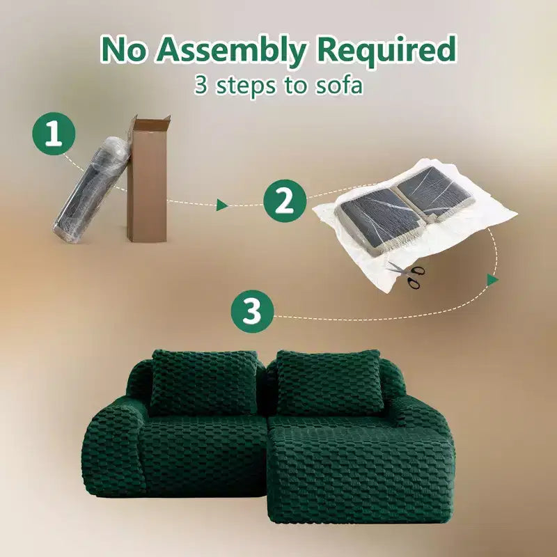 82 Moderne L-förmige Modul-Ecksofa für Wohnzimmer, Flanellstoff, Übergroßes 2-Sitzer Sofa, knochenloses Sofa