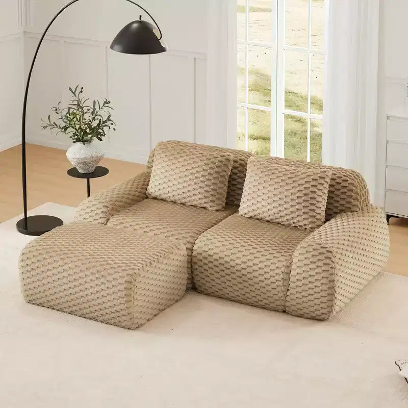 82 Modern L-Shaped Modular Sectional Sofa for Living Room,Flannelette Fabric,Oversized 2-Seater Couch,boneless sofa