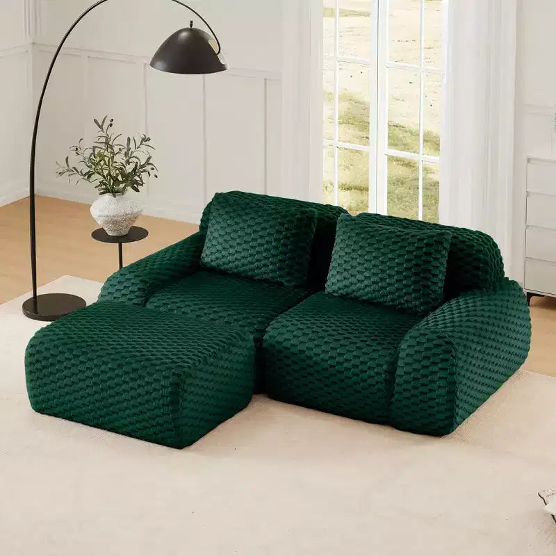 82 Moderne L-förmige Modul-Ecksofa für Wohnzimmer, Flanellstoff, Übergroßes 2-Sitzer Sofa, knochenloses Sofa