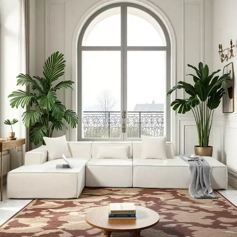 Christopher Knight Home Pyren 129.5 Modernes L-förmiges 3-Sitzer Polstersofa