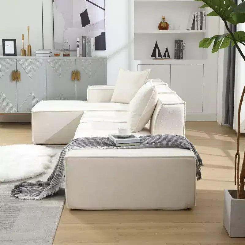 Christopher Knight Home Pyren 129.5 Modernes L-förmiges 3-Sitzer Polstersofa