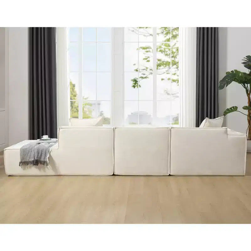 Christopher Knight Home Pyren 129.5 Modernes L-förmiges 3-Sitzer Polstersofa