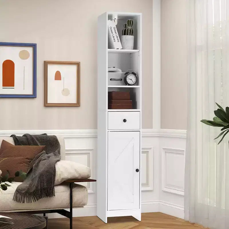 Tall Bathroom Storage Cabinet, 66.9 Modern Freestanding Cabinet with Open Shelf, Drawer & Door for Bathroom Organization, Storage Cabinet