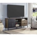 Oak Industrial 63  TV Stand with Storage Drawers & Shelf for 60  TVs