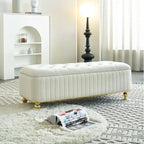 Rectangle Storage Ottoman Bench – Green / Black / Beige, Tufted Velvet, Modern Style, Seats 1–2