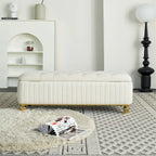 Rectangle Storage Ottoman Bench – Green / Black / Beige, Tufted Velvet, Modern Style, Seats 1–2