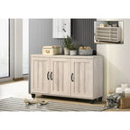 45-Inch 3-Door Shoe Cabinet – Brown / Grey, Modern Style, 6 Adjustable Shelves