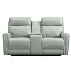 Zero Gravity Power Recliner Loveseat – Green / Blue / Cream, Top Grain Leather, Seats 2