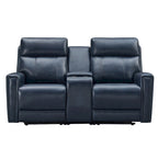 Zero Gravity Power Recliner Loveseat – Green / Blue / Cream, Top Grain Leather, Seats 2