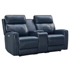 Zero Gravity Power Recliner Loveseat – Green / Blue / Cream, Top Grain Leather, Seats 2