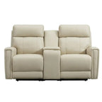 Zero Gravity Power Recliner Loveseat – Green / Blue / Cream, Top Grain Leather, Seats 2