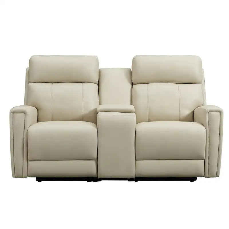 Zero Gravity Power Recliner Loveseat – Green / Blue / Cream, Top Grain Leather, Seats 2