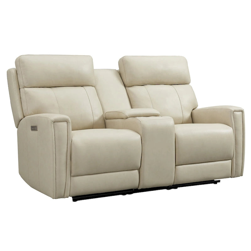 Zero Gravity Power Recliner Loveseat – Green / Blue / Cream, Top Grain Leather, Seats 2