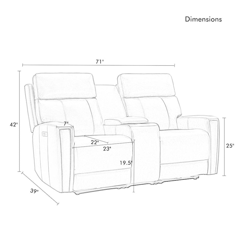 Zero Gravity Power Recliner Loveseat – Green / Blue / Cream, Top Grain Leather, Seats 2