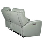 Zero Gravity Power Recliner Loveseat – Green / Blue / Cream, Top Grain Leather, Seats 2