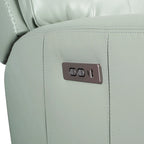 Zero Gravity Power Recliner Loveseat – Green / Blue / Cream, Top Grain Leather, Seats 2