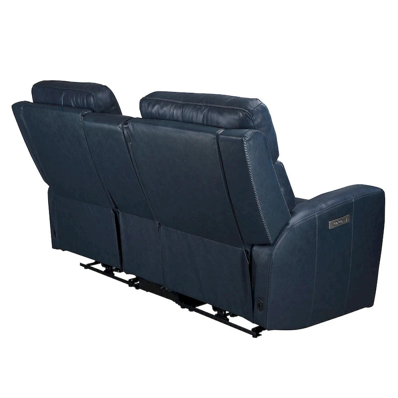 Zero Gravity Power Recliner Loveseat – Green / Blue / Cream, Top Grain Leather, Seats 2