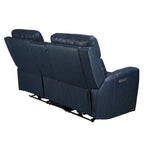 Zero Gravity Power Recliner Loveseat – Green / Blue / Cream, Top Grain Leather, Seats 2