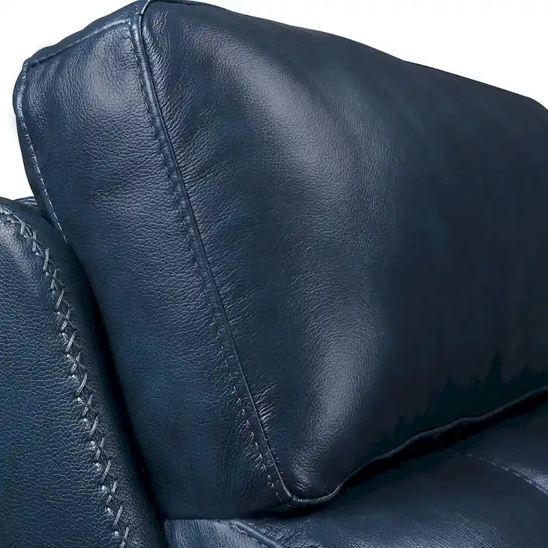 Zero Gravity Power Recliner Loveseat – Green / Blue / Cream, Top Grain Leather, Seats 2