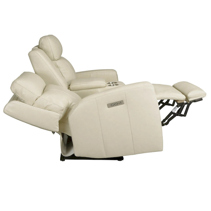 Zero Gravity Power Recliner Loveseat – Green / Blue / Cream, Top Grain Leather, Seats 2
