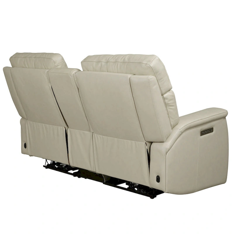 Zero Gravity Power Recliner Loveseat – Green / Blue / Cream, Top Grain Leather, Seats 2