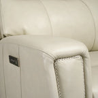 Zero Gravity Power Recliner Loveseat – Green / Blue / Cream, Top Grain Leather, Seats 2