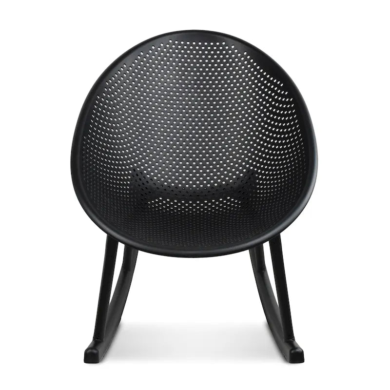Egg-Shaped Lounge Chair – Black / White / Grey / Green / Beige, Mid-Century Modern, Perforated Plastic, Seats 1