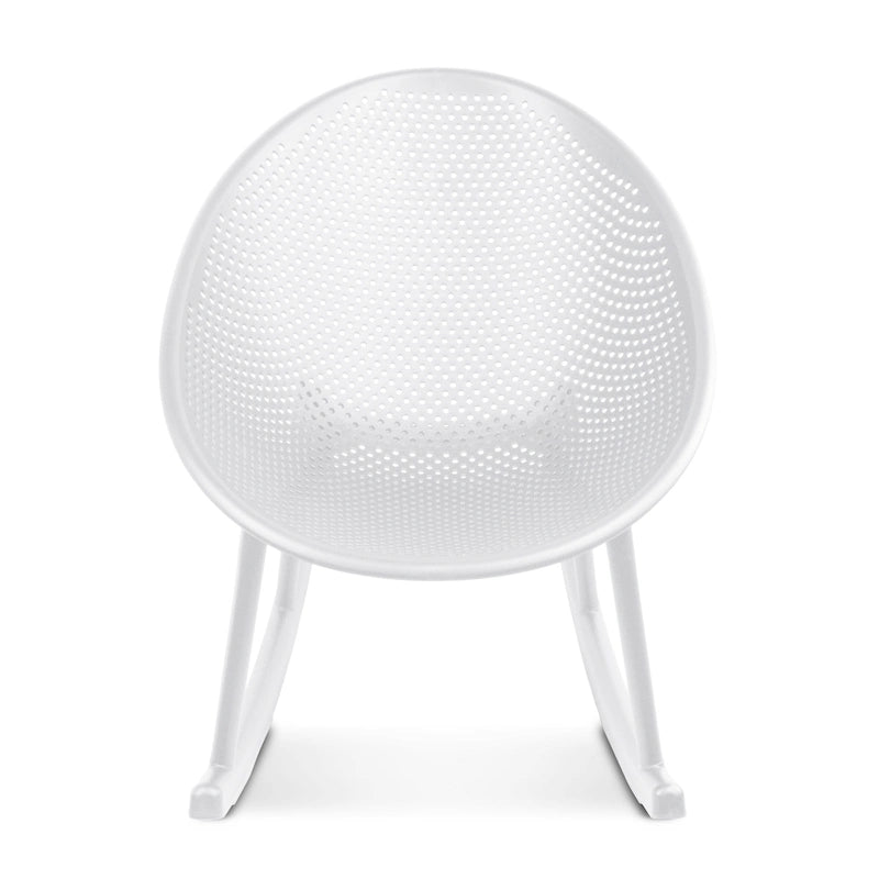 Egg-Shaped Lounge Chair – Black / White / Grey / Green / Beige, Mid-Century Modern, Perforated Plastic, Seats 1
