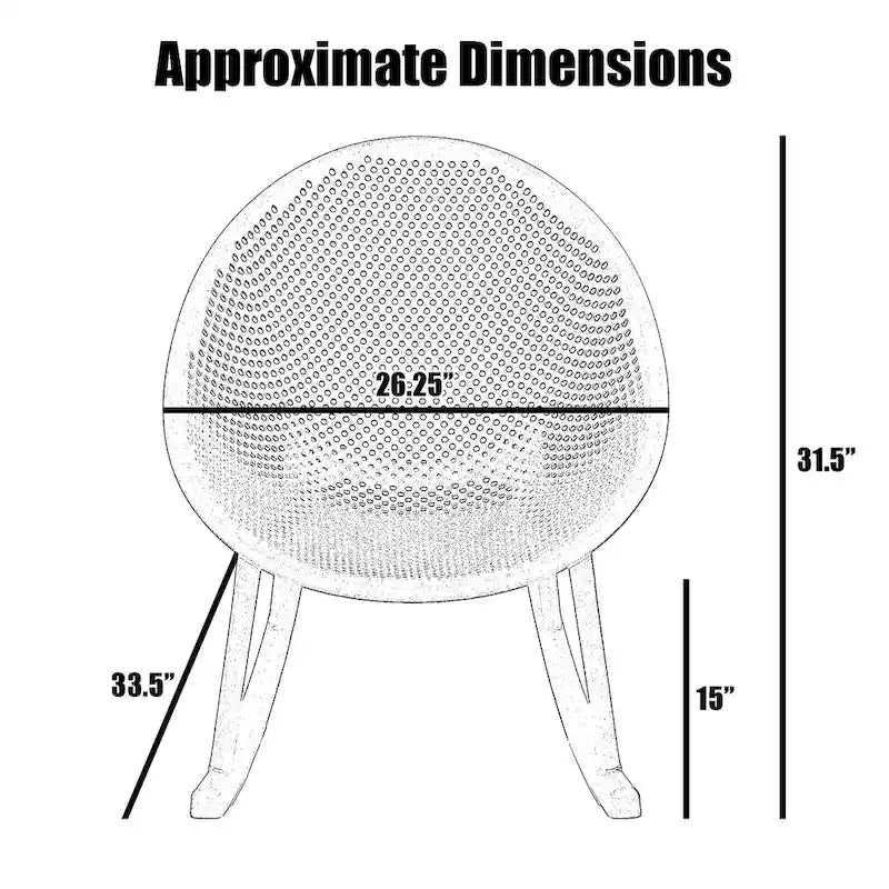 Egg-Shaped Lounge Chair – Black / White / Grey / Green / Beige, Mid-Century Modern, Perforated Plastic, Seats 1