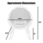 Egg-Shaped Lounge Chair – Black / White / Grey / Green / Beige, Mid-Century Modern, Perforated Plastic, Seats 1