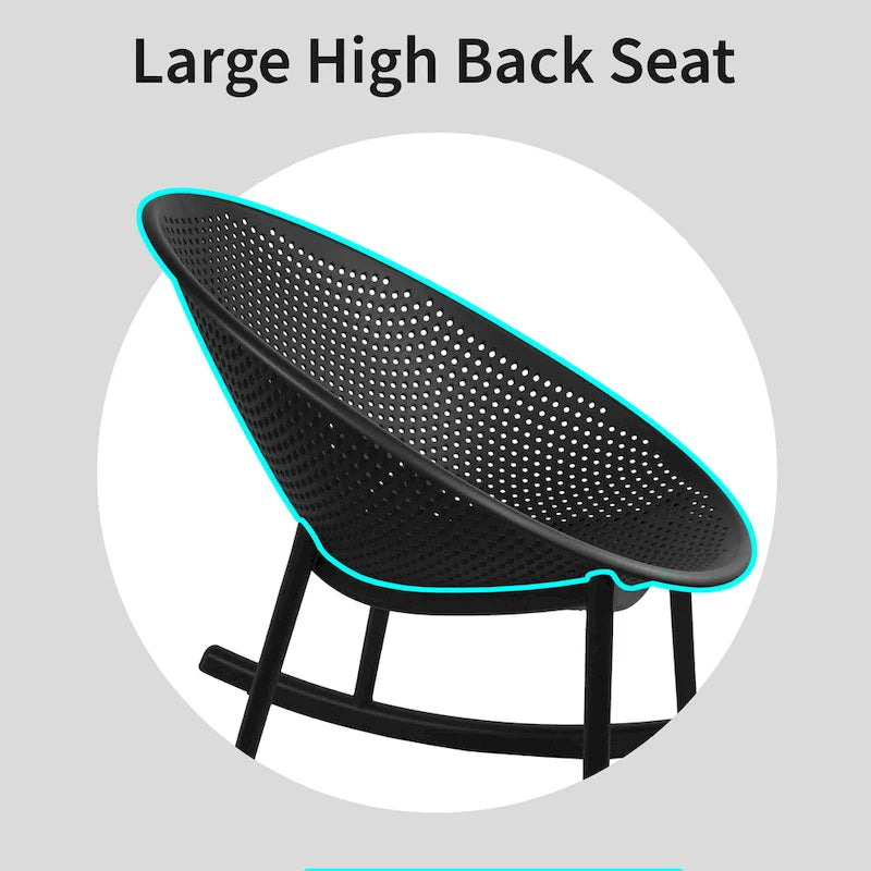 Egg-Shaped Lounge Chair – Black / White / Grey / Green / Beige, Mid-Century Modern, Perforated Plastic, Seats 1