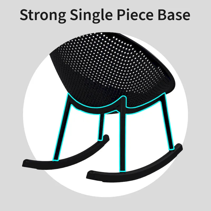 Egg-Shaped Lounge Chair – Black / White / Grey / Green / Beige, Mid-Century Modern, Perforated Plastic, Seats 1