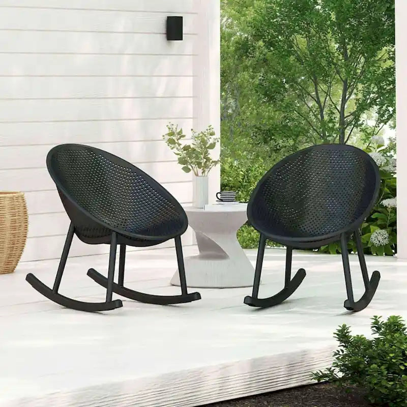 Egg-Shaped Lounge Chair – Black / White / Grey / Green / Beige, Mid-Century Modern, Perforated Plastic, Seats 1