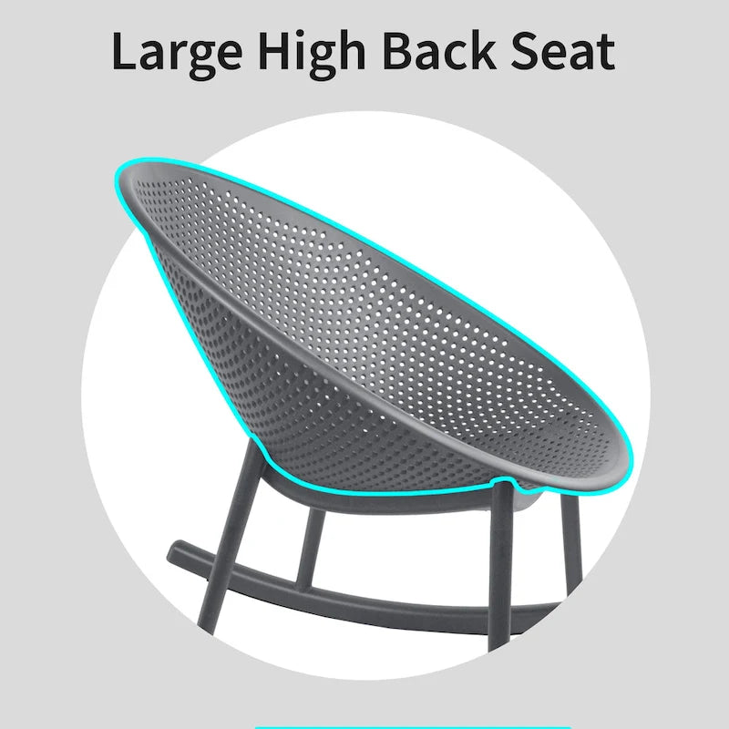 Egg-Shaped Lounge Chair – Black / White / Grey / Green / Beige, Mid-Century Modern, Perforated Plastic, Seats 1