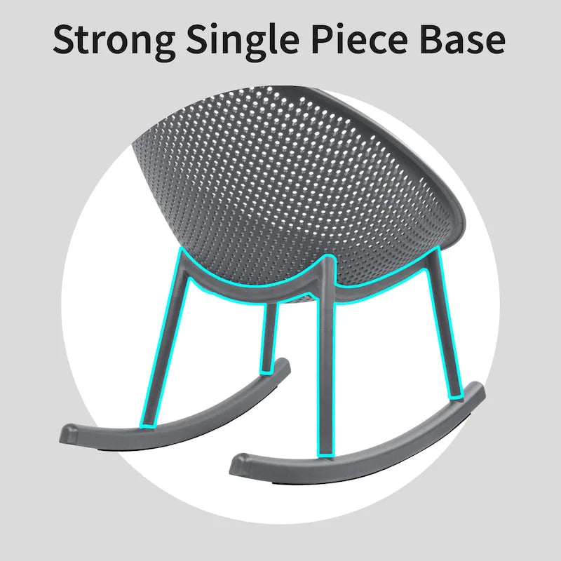 Egg-Shaped Lounge Chair – Black / White / Grey / Green / Beige, Mid-Century Modern, Perforated Plastic, Seats 1