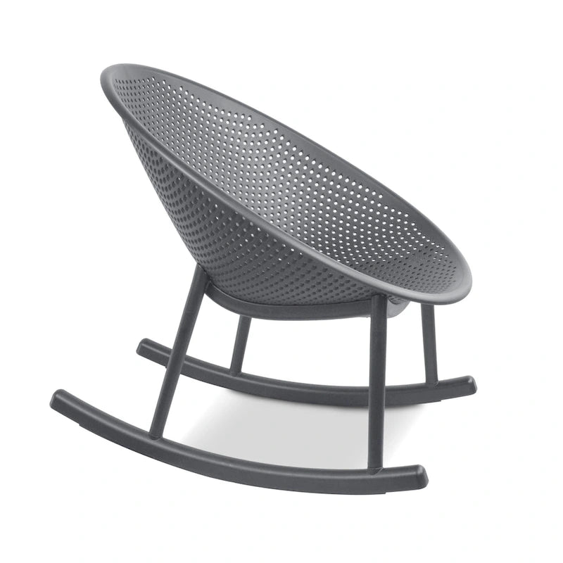 Egg-Shaped Lounge Chair – Black / White / Grey / Green / Beige, Mid-Century Modern, Perforated Plastic, Seats 1