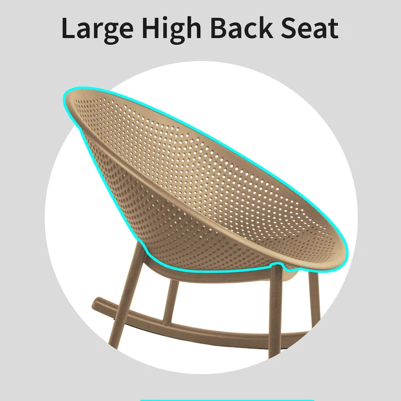 Egg-Shaped Lounge Chair – Black / White / Grey / Green / Beige, Mid-Century Modern, Perforated Plastic, Seats 1