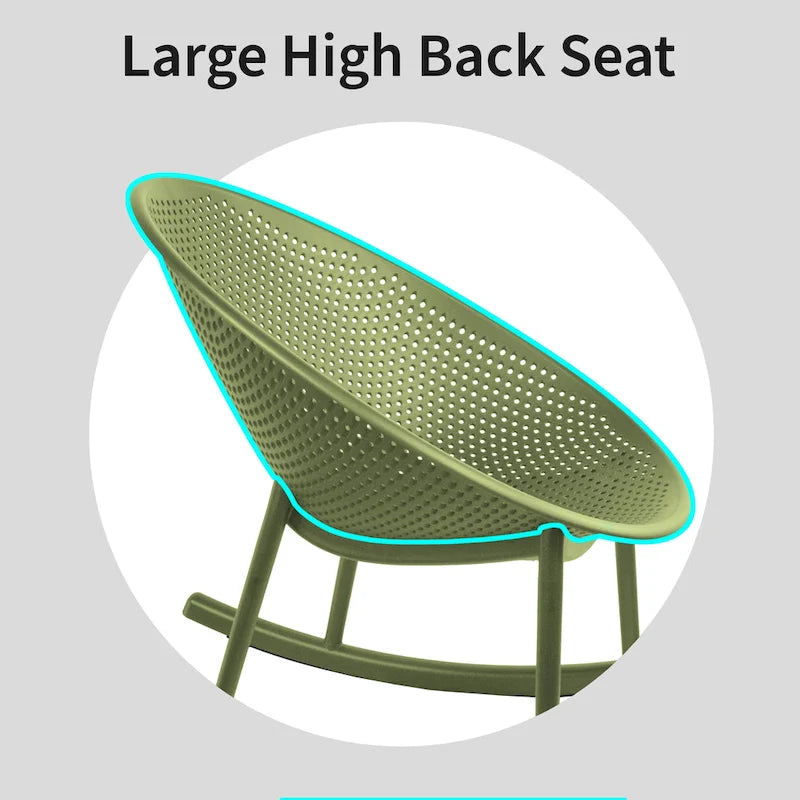 Egg-Shaped Lounge Chair – Black / White / Grey / Green / Beige, Mid-Century Modern, Perforated Plastic, Seats 1